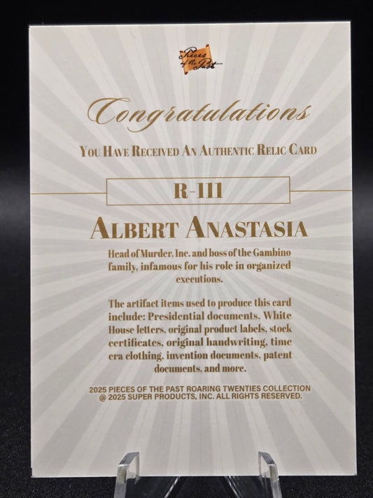 Albert Anastasia Pieces of the Past Authentic Relic Green Foil Mafia Card