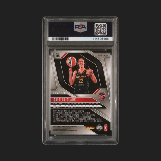 2024 PANINI PRIZM WNBA BLUE PULSAR #145 CAITLIN CLARK 118/199 PSA 8 Fever