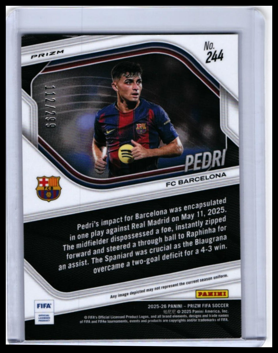 2025-26 Panini Prizm FIFA Soccer Pedri #244 FC Barcelona — back