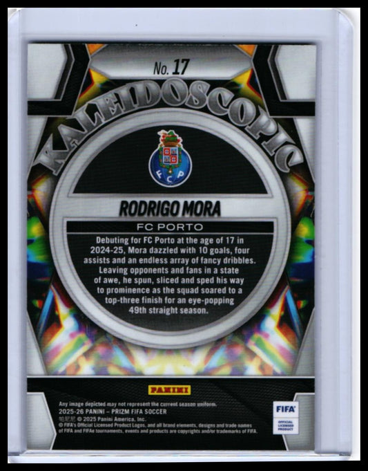 2025-26 Panini Prizm FIFA Soccer Rodrigo Mora #17 FC Porto — back