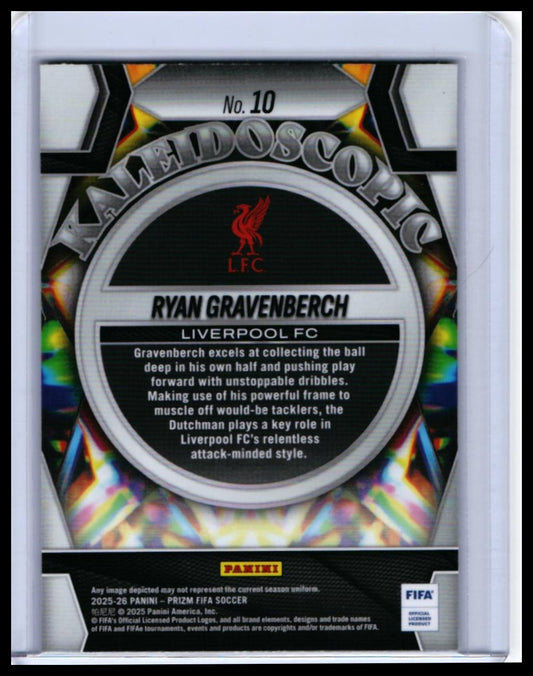 2025-26 Panini Prizm FIFA Soccer Ryan Gravenberch #10 Liverpool FC — back