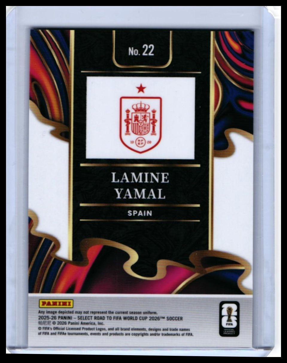 2025-26 Panini Select Road to FIFA World Cup 2026 Lamine Yamal #22 Spain Die-Cut — back