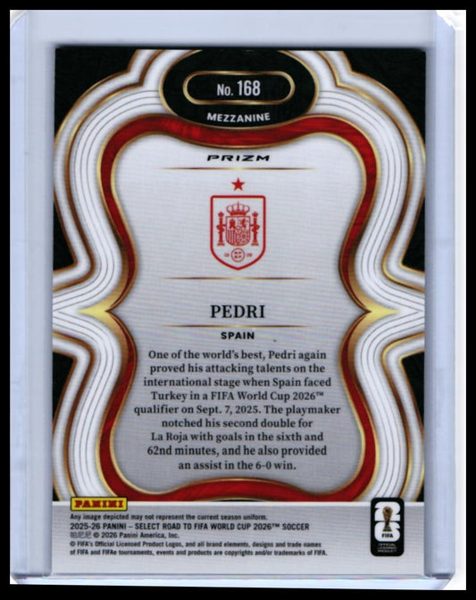2025-26 Panini Select Road to FIFA World Cup 2026 Pedri #168 Mezzanine Purple — back