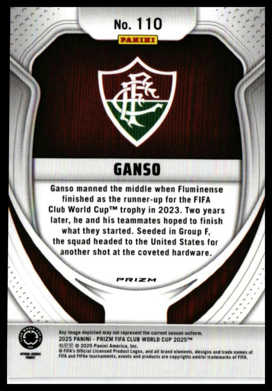 2025 Panini Prizm FIFA Club World Cup Ganso #110 Fluminense — back