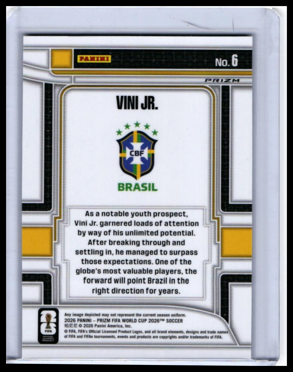 2026 Panini Prizm FIFA World Cup Vini Jr. Scorers Club #6 Brazil — back