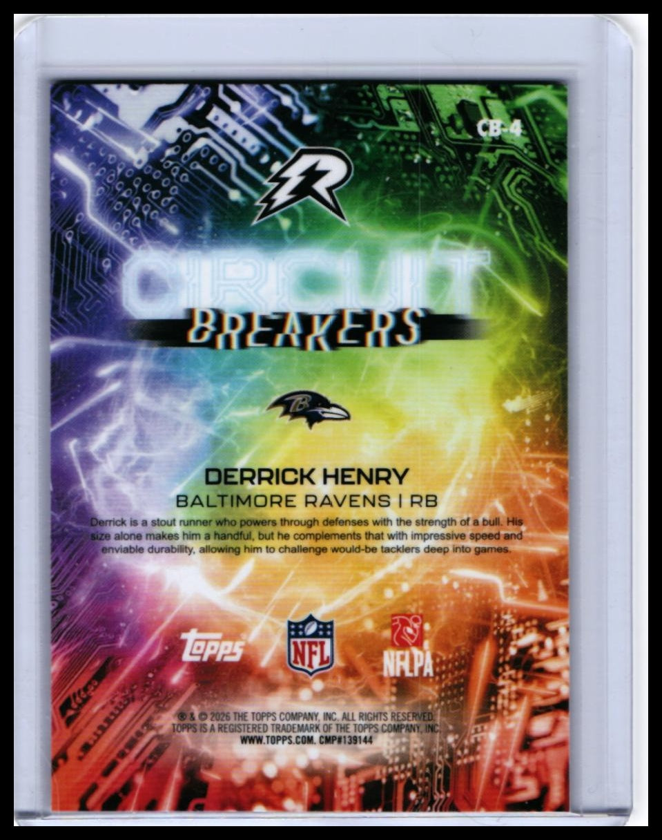 2026 Topps Circuit Breakers Derrick Henry #CB-4 Baltimore Ravens — back