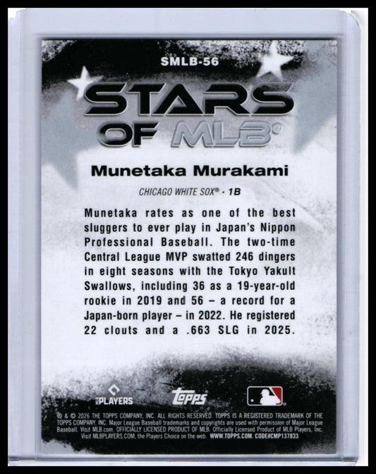 2026 Topps Stars of MLB Munetaka Murakami #SMLB-56 Chicago White Sox — back