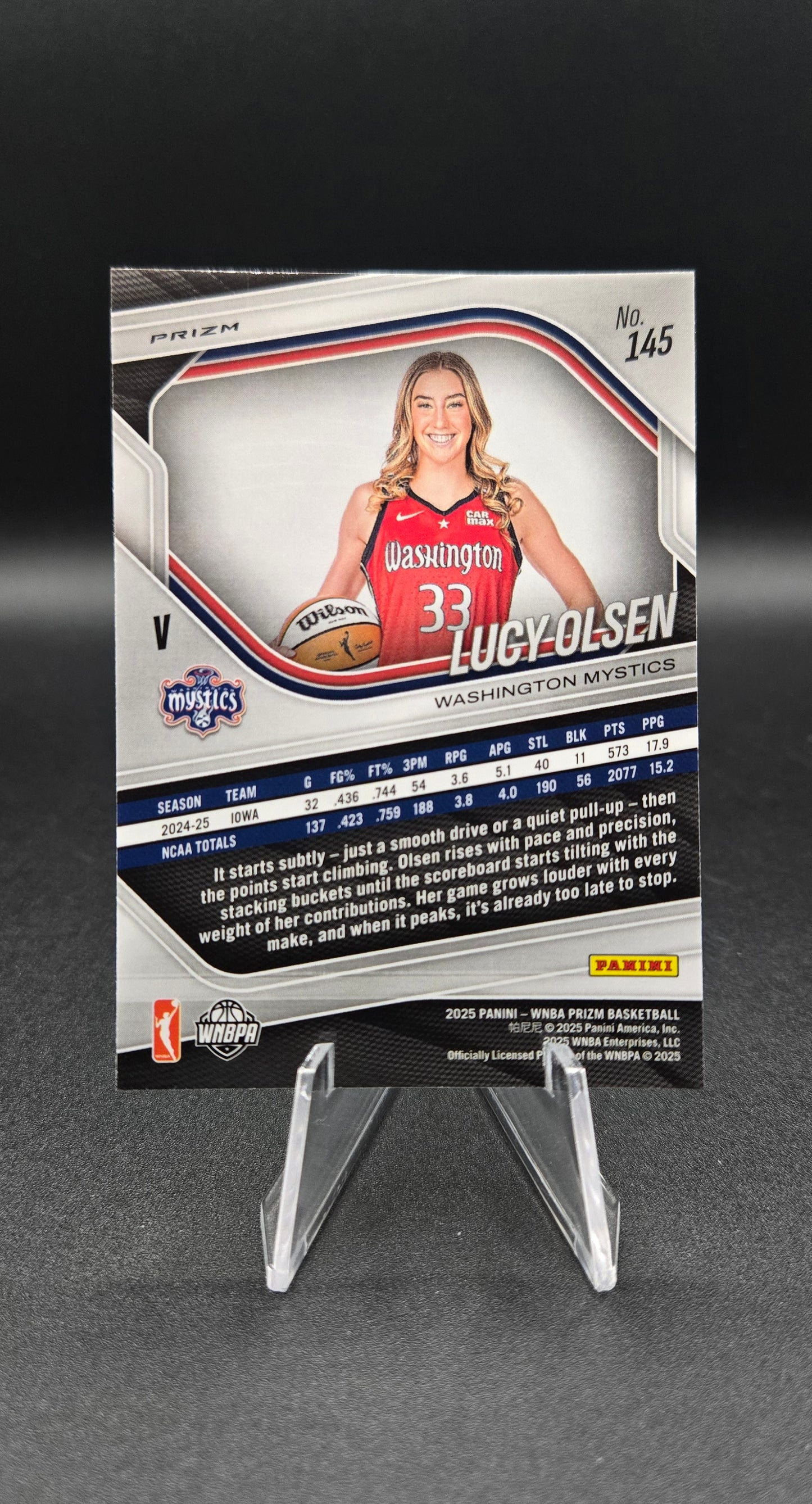 2025 Panini Prizm WNBA Lucy Olsen RC Bundle (Auto & Prizm's)