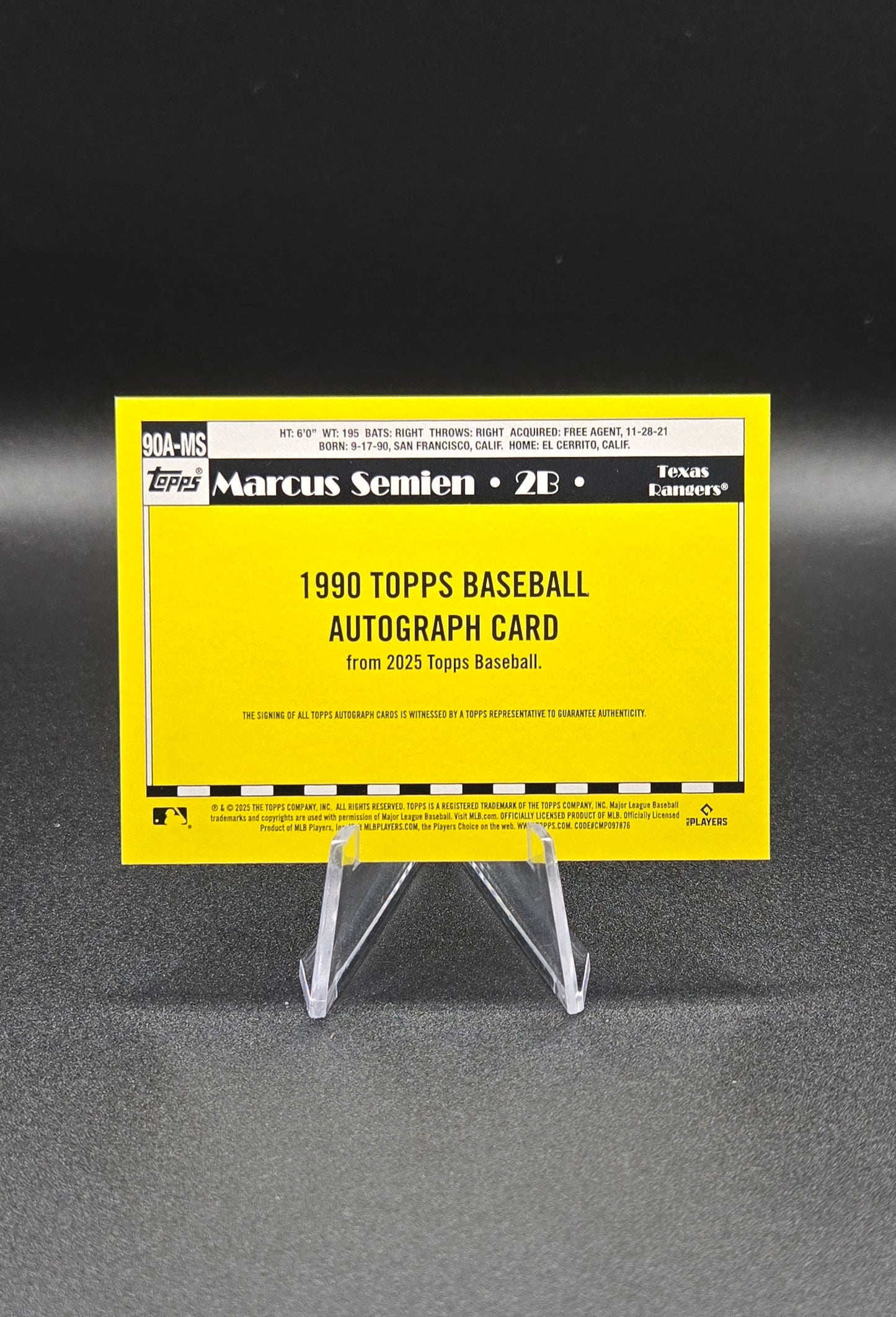 2025 Topps 90A-MS Marcus Semien Autograph