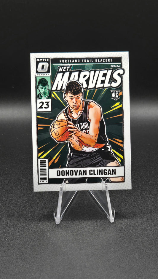 2024-25 Panini Donruss Optic Donovan Clingan Net Marvels RC Bundle β Base & Prizm Holo Parallel β Portland Trail Blazers Rookie Card Lot CAP13