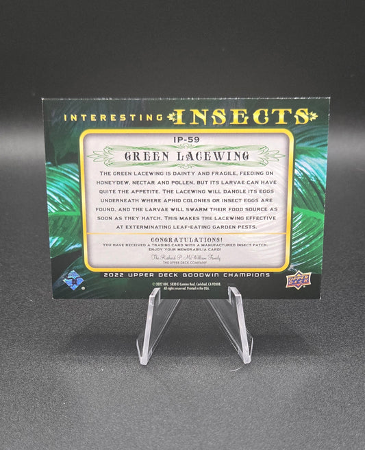 2022 Upper Deck Goodwin Champions Green Lacewing Insect Patch IP-59 Interesting Insects SSP