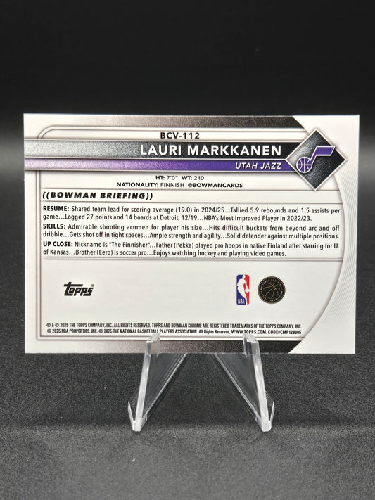 Lauri Markkanen 2025-26 Bowman Chrome Navy Mojo #BCV-112 /175 Utah Jazz (Mega Excl.)