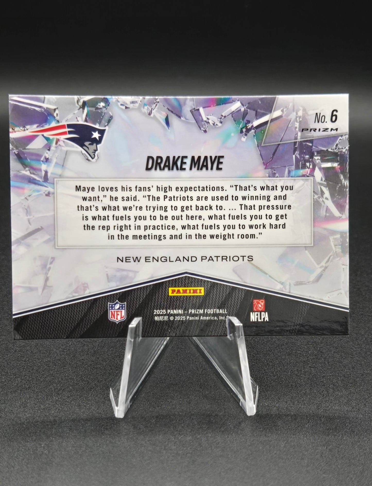 Drake Maye 2025 Panini Prizm Prizm Break Silver #6 New England Patriots NM+