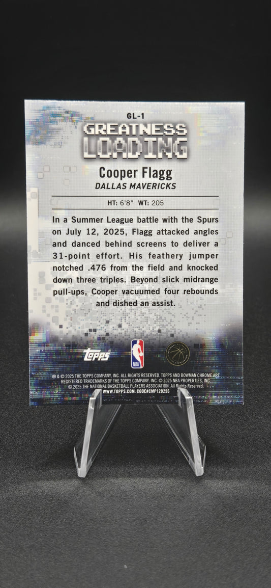 Cooper Flagg 2025-26 Bowman Chrome Greatness Loading #GL-1 RC Dallas Mavericks NM+
