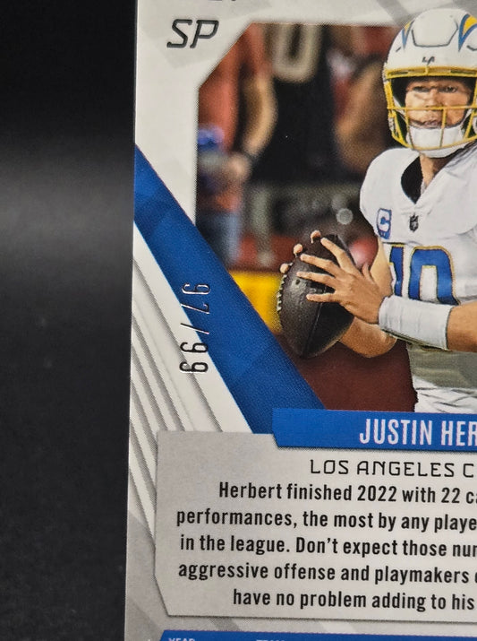2023 Panini Phoenix Justin Herbert SP Variation Orange Seismic #21 97/99