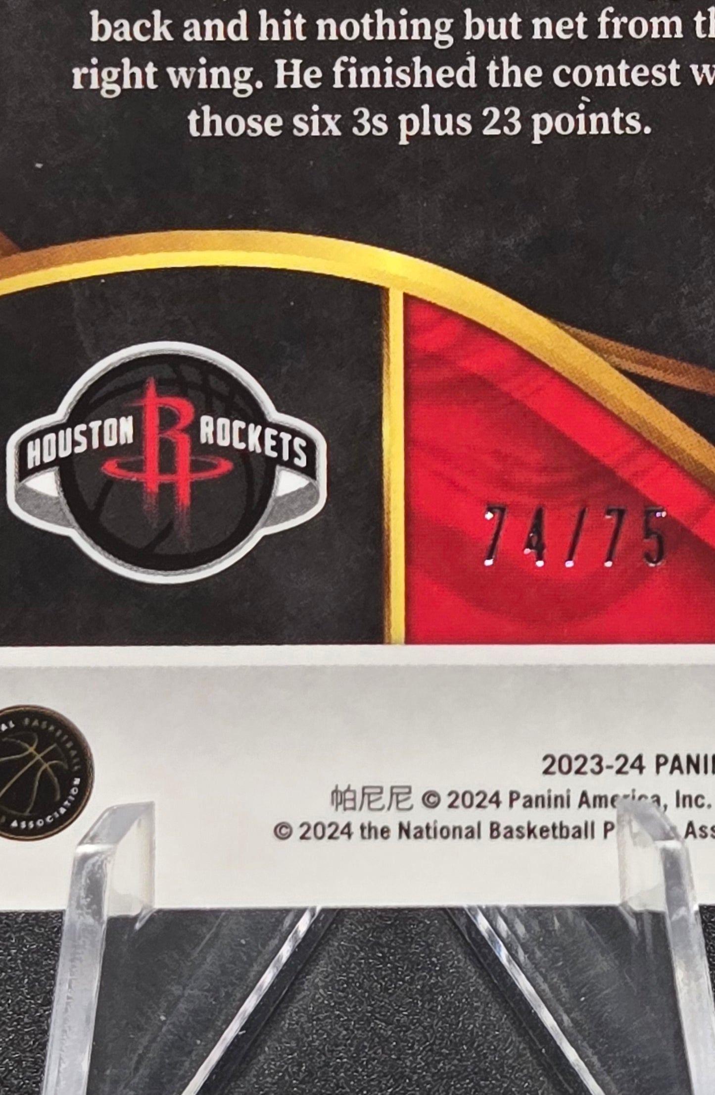2023-24 Panini Select Jalen Green Courtside #242 White Disco Prizm Serial Numbered 74/75 — Houston Rockets