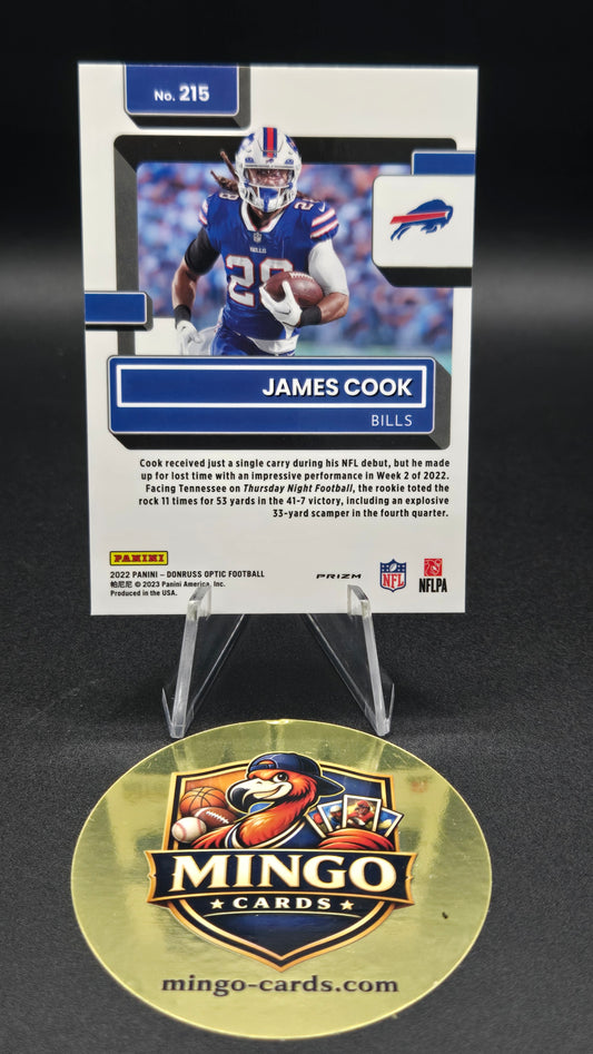 2022 Panini Donruss Optic James Cook #215 Holo Rated Rookie RC Buffalo Bills