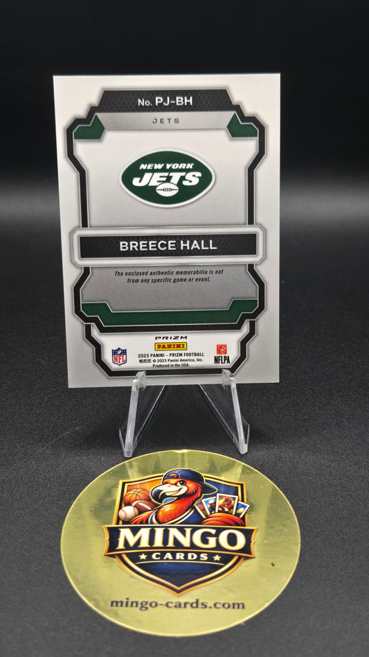 2023 Panini Prizm Breece Hall Premier Jerseys Neon Green Pulsar Relic PJ-BH