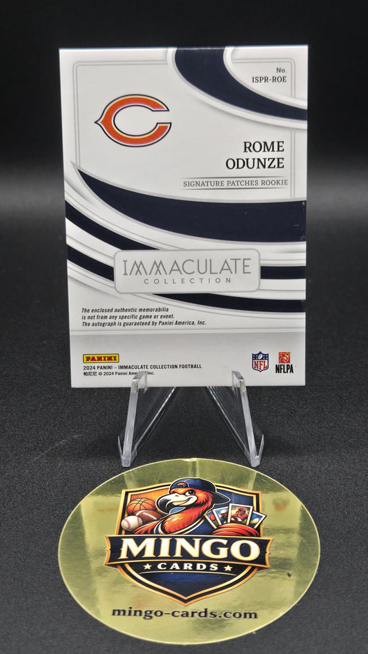 2024 Panini Immaculate Rome Odunze RC Dual Patch (Tri-Color) On-Card Auto Gold /25 Bears