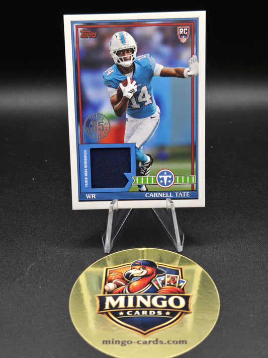 2026 Topps Flagship Carnell Tate 91RR-CT 1991 Rookie Relic Jersey RC Titans