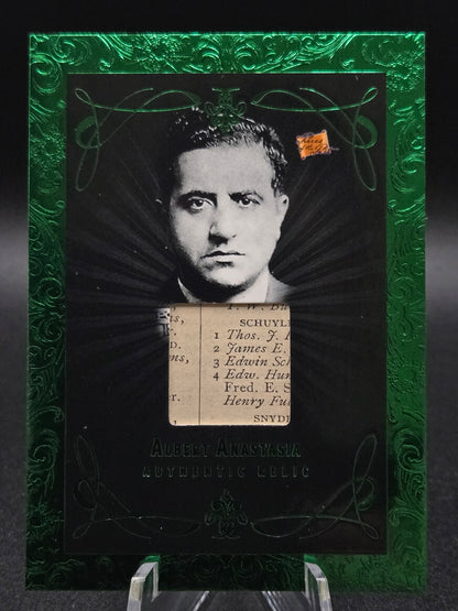 Albert Anastasia Pieces of the Past Authentic Relic Green Foil Mafia Card