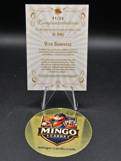 2025 Pieces of the Past Vito Genovese R-196 Blue Relic Silhouette 41/50 Mobsters