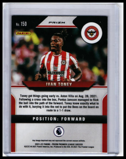 2021-22 Panini Prizm Premier League Ivan Toney #150 Brentford FC — back