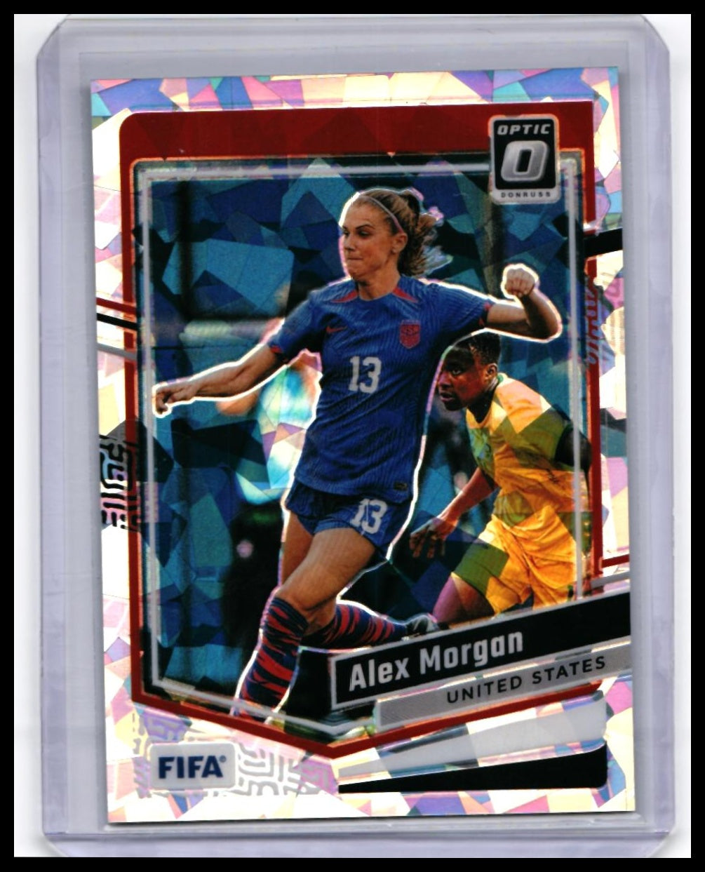 2023-24 Panini Donruss Optic Soccer Alex Morgan #64 Red Cracked Ice USA — front