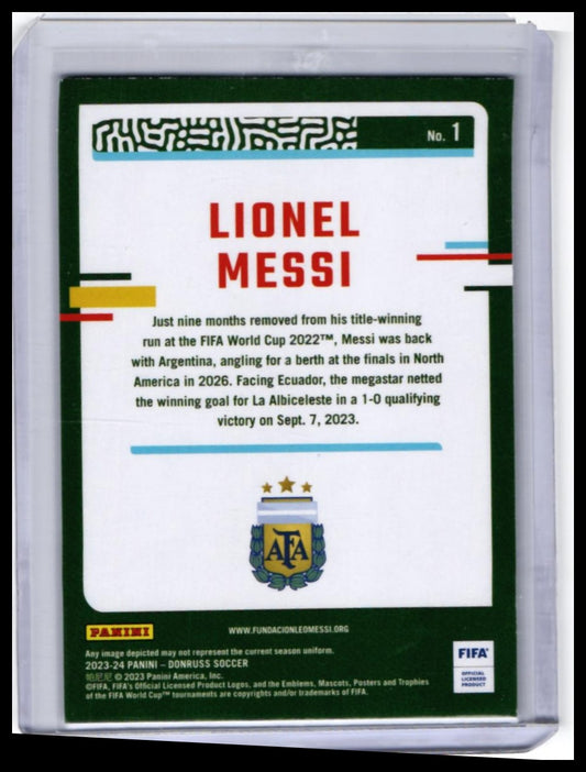 2023-24 Panini Donruss Soccer Lionel Messi #1 Argentina — back
