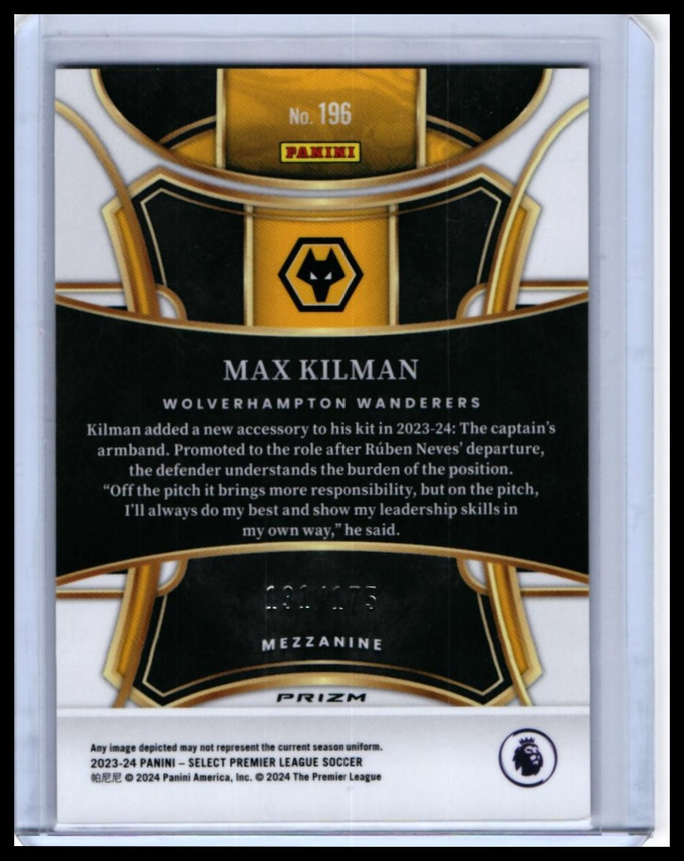 2023-24 Panini Select Max Kilman Mezzanine Prizm #196 Wolves /175 — back