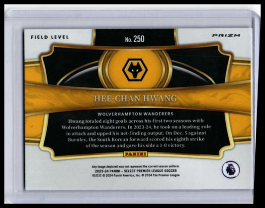 2023-24 Panini Select Premier League Hee-Chan Hwang Field Level #250 Red Prizm Wolves — back