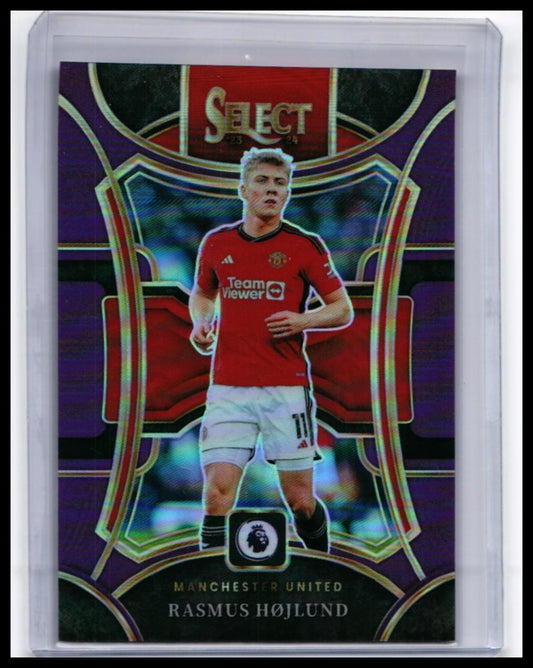 2023-24 Panini Select Premier League Rasmus Højlund #168 Prizm Manchester United — front