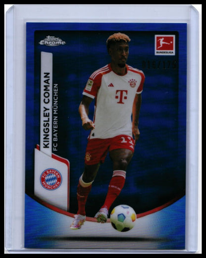 2023-24 Topps Chrome Bundesliga Kingsley Coman #87 Blue Refractor /175 Bayern — front