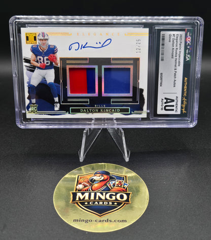 2023 Panini Impeccable Elegance Dalton Kincaid RC Auto Helmet/Patch #7 /25 CGC — front