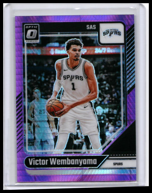 2024-25 Donruss Optic Victor Wembanyama #45 Purple Prizm Parallel Spurs — front