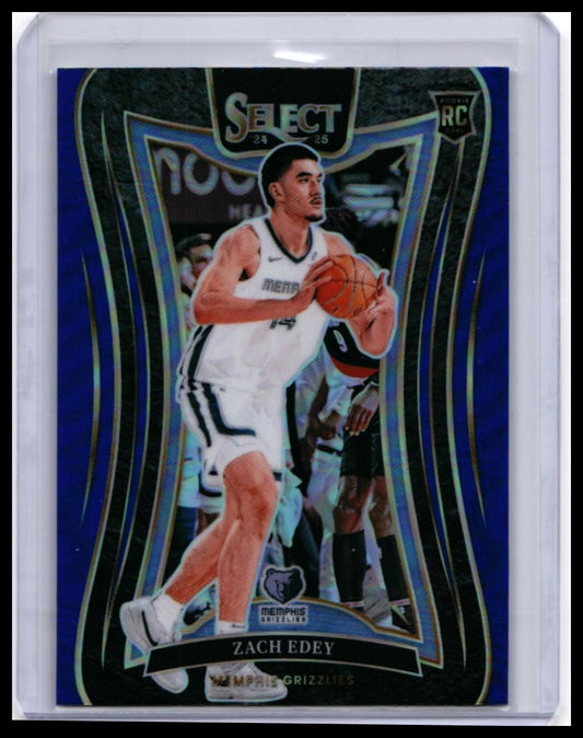 2024-25 Panini Select Zach Edey RC #391 Blue Prizm Rookie Memphis Grizzlies — front