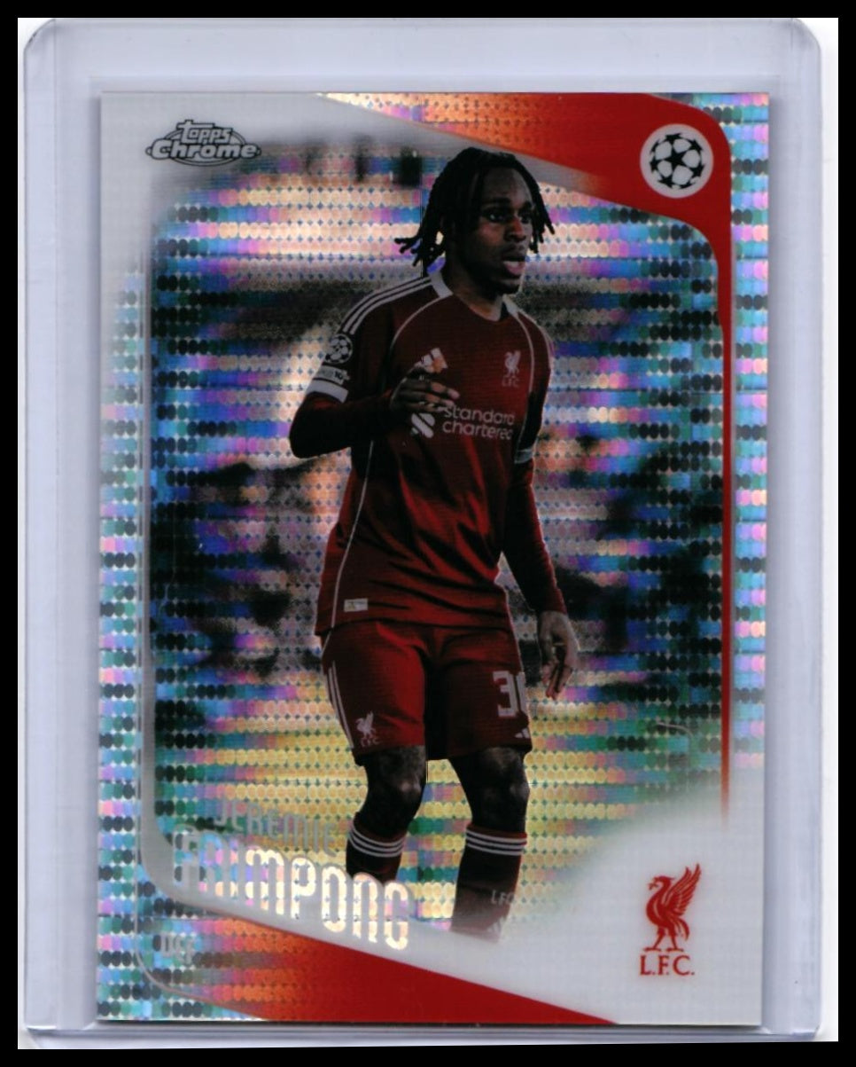 2024-25 Topps Chrome UEFA Champions League Jeremie Frimpong #6 Liverpool FC Refractor — front