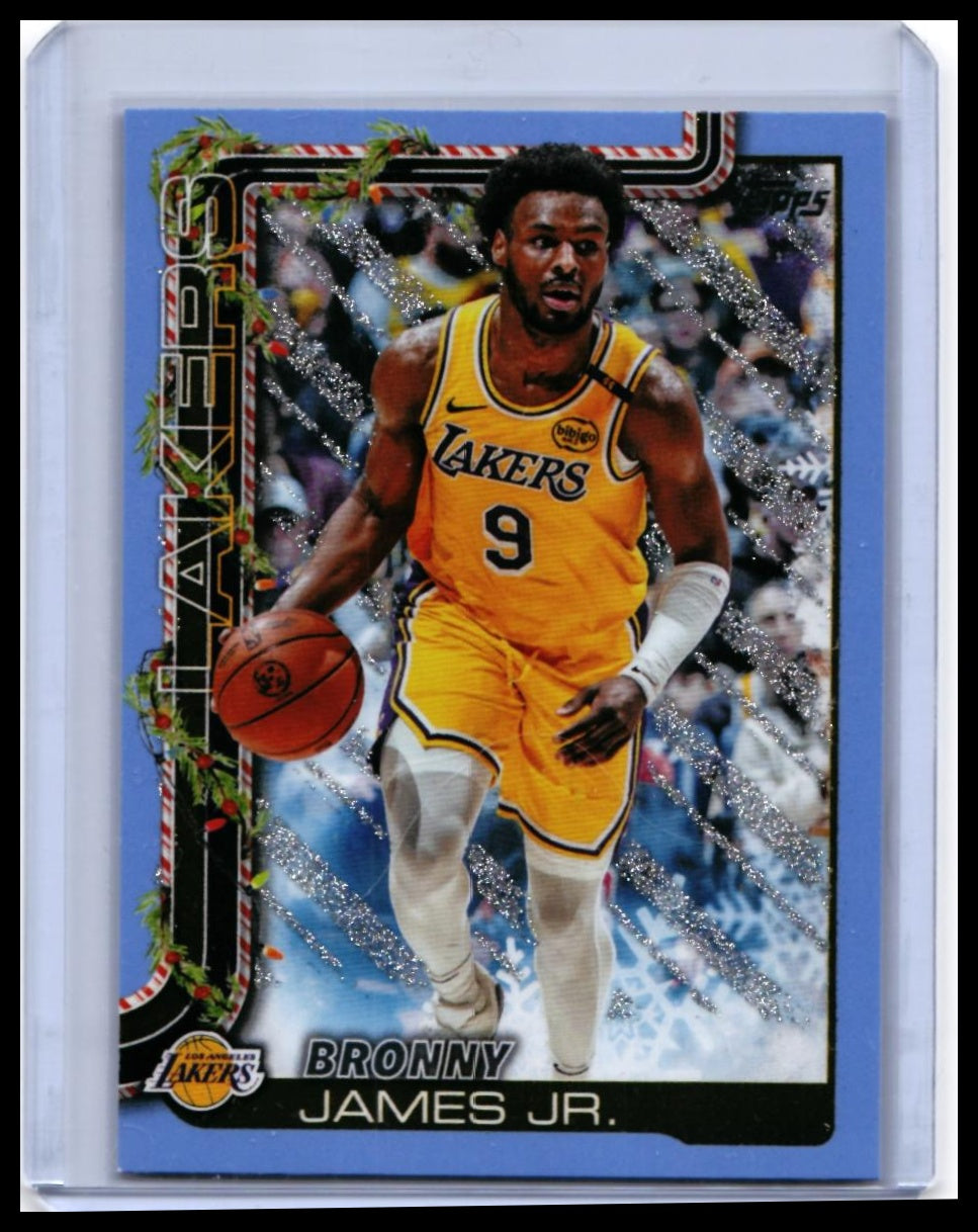 2024-25 Topps Holiday Bronny James Jr. RC #H121 Blue Parallel Lakers — front