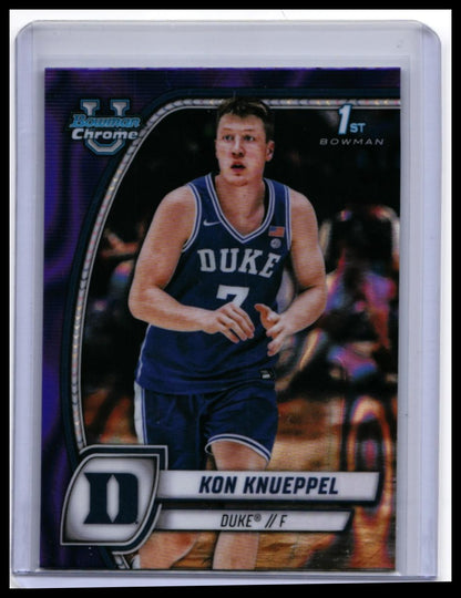 2024 Bowman University Chrome Kon Knueppel #48 Purple Refractor RC Duke — front