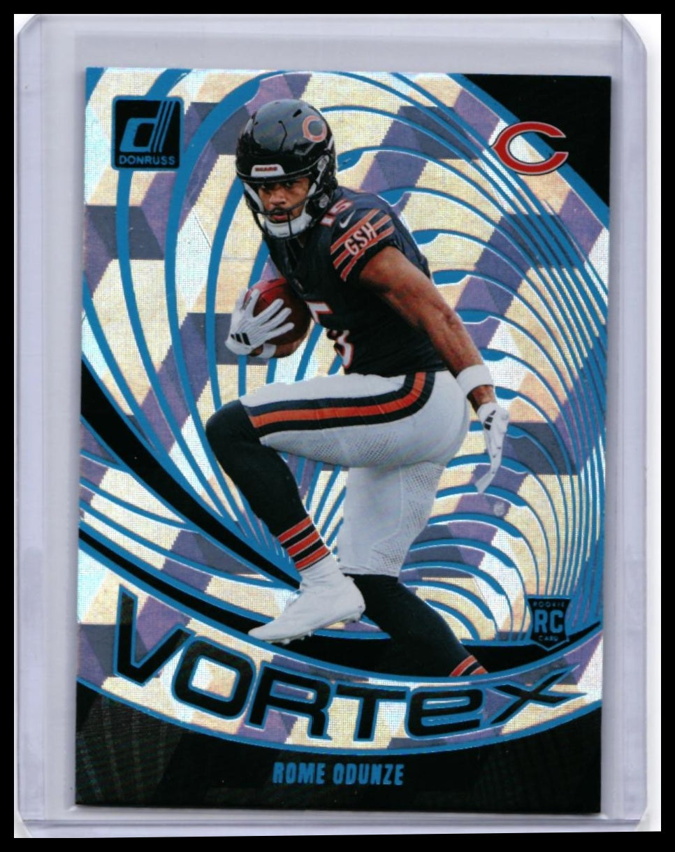 2024 Panini Donruss Vortex Rome Odunze RC #VOR-ROD Cubic /50 Bears Rookie — front