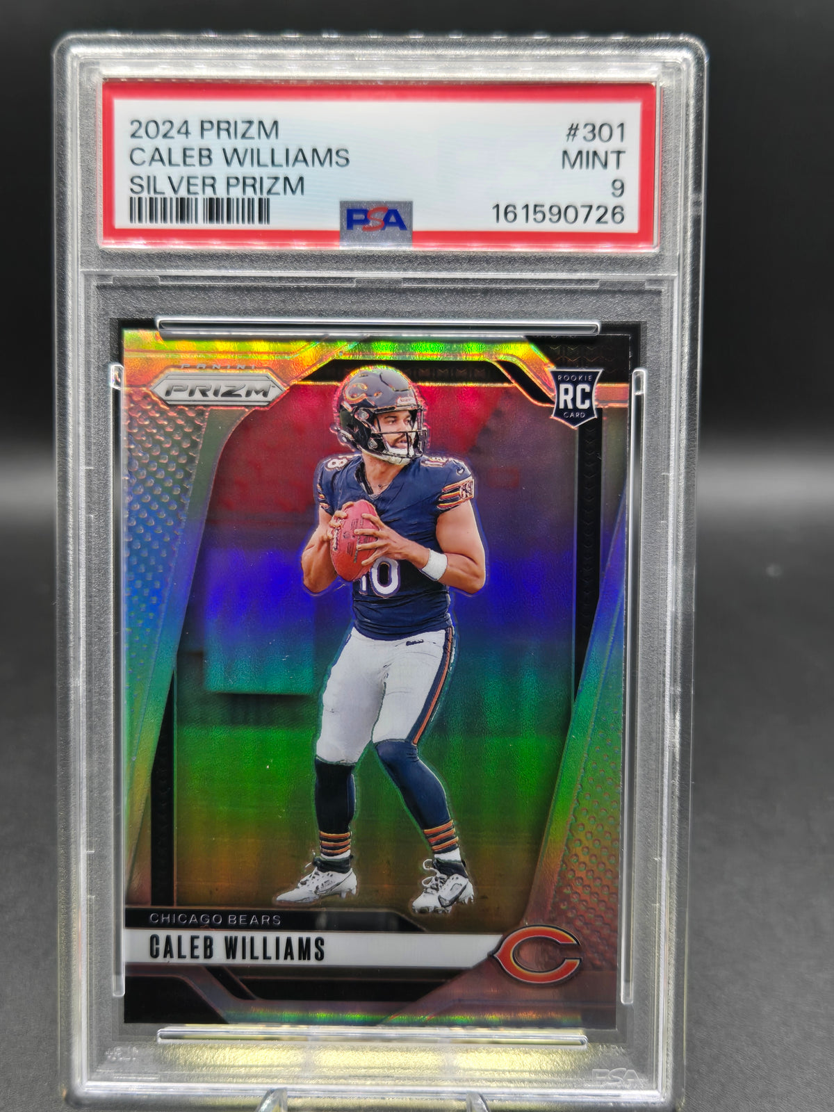 2024 Panini Prizm Caleb Williams RC #301 Silver Prizm PSA 9 Chicago Bears — front