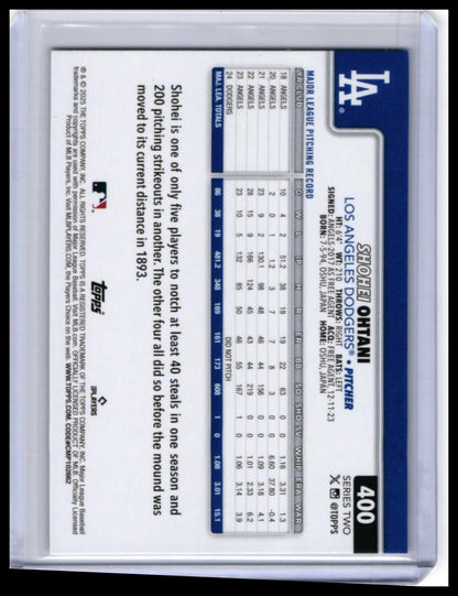 2024 Topps Series 2 Shohei Ohtani #400 Los Angeles Dodgers — back