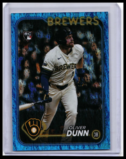 2024 Topps Update Oliver Dunn RC #US310 Blue Parallel /999 Brewers Rookie — front