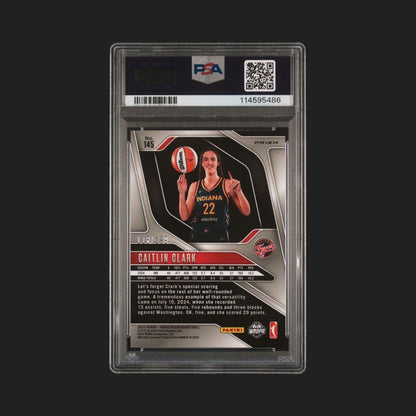 2024 PANINI PRIZM WNBA BLUE PULSAR #145 CAITLIN CLARK 118/199 PSA 8 Fever