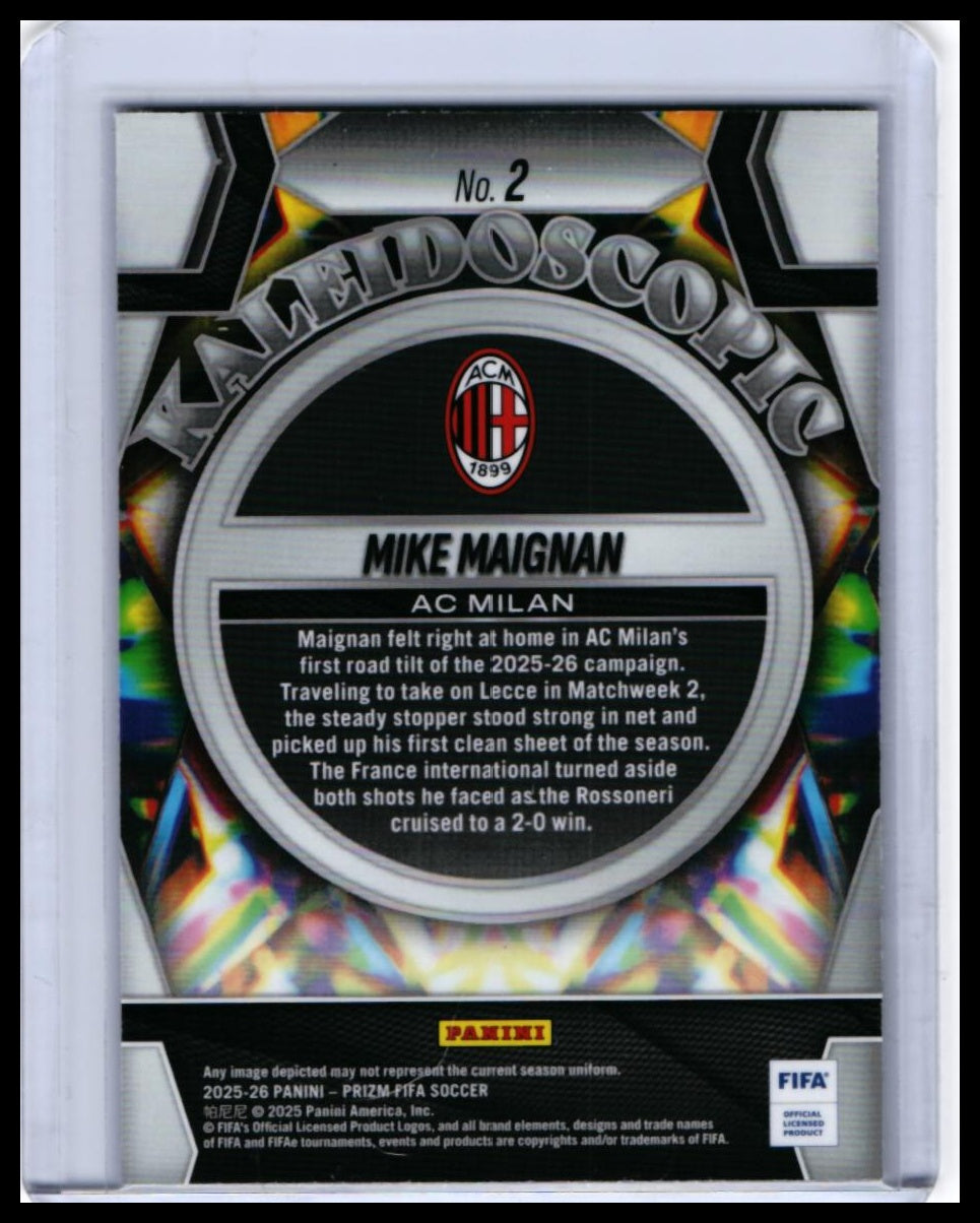 2025-26 Panini Prizm FIFA Mike Maignan #2 AC Milan Goalkeeper — back
