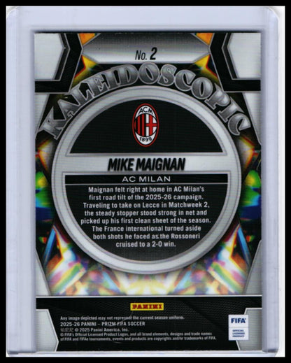 2025-26 Panini Prizm FIFA Mike Maignan #2 AC Milan Goalkeeper — back