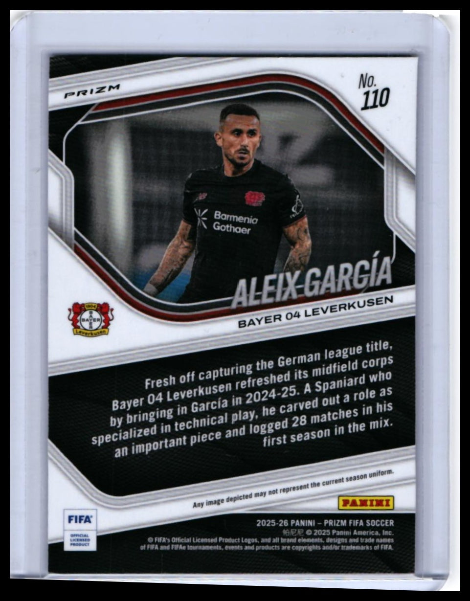 2025-26 Panini Prizm FIFA Soccer Aleix García #110 Bayer 04 Leverkusen — back