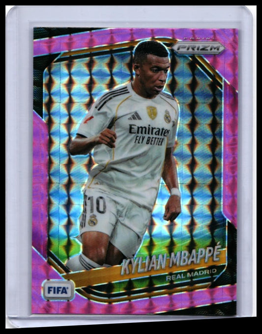 2025-26 Panini Prizm FIFA Soccer Kylian Mbappé #181 Pink Parallel Real Madrid — front