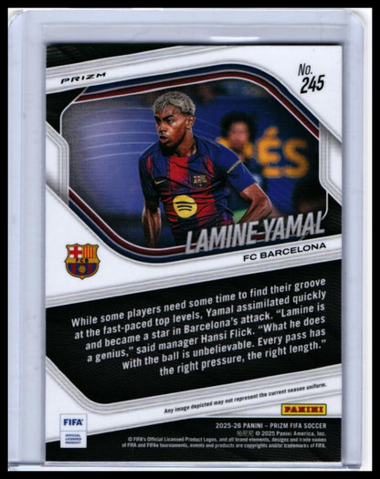 2025-26 Panini Prizm FIFA Soccer Lamine Yamal #245 FC Barcelona — back