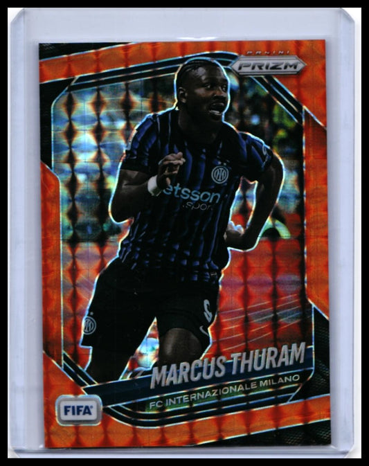 2025-26 Panini Prizm FIFA Soccer Marcus Thuram #89 Orange Prizm /299 Inter Milan — front
